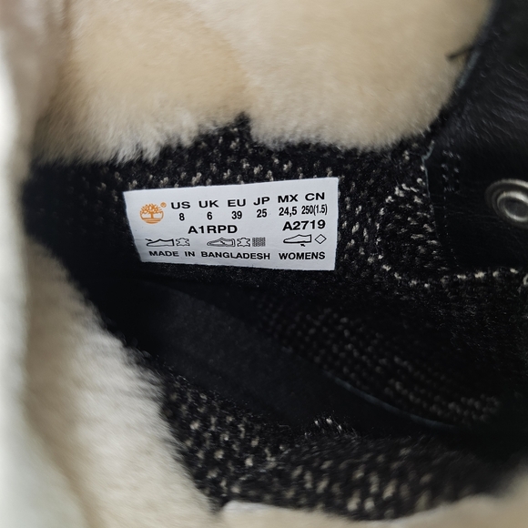 TIMBERLAND Women's Courmayeur Valley Women's Shearling Lined Boots Black A1RPD - Picture 10 of 12